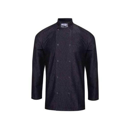 Uniszex kabát Premier PR660 Chef S Denim Jacket -L, Black Denim