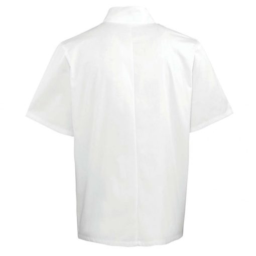 Uniszex kabát Premier PR664 Chef S Short Sleeve Stud Jacket -M, White