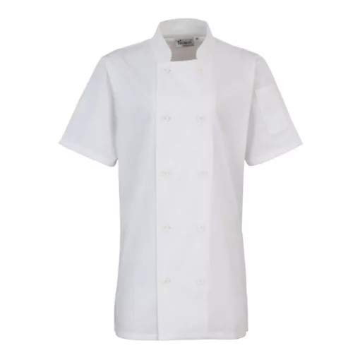 Női kabát Premier PR670 Women S Short Sleeve Chef S Jacket -M, White