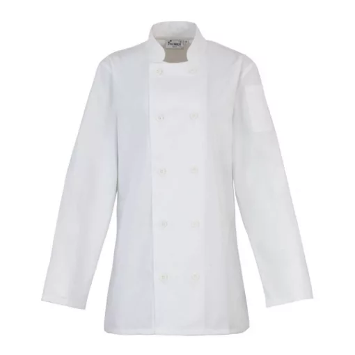 Női kabát Premier PR671 Ladies’ Long Sleeve Chef’S Jacket -XS, White
