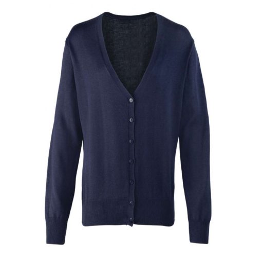 Női Premier PR697 Women S Button-Through Knitted Cardigan -XL, Navy