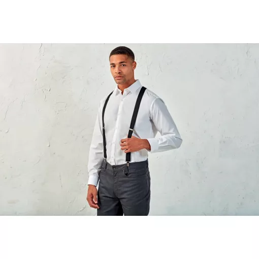 Férfi nadrág Premier PR701 Clip-On Trouser Braces/Suspenders -Egy méret, Black