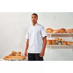 Uniszex kabát Premier PR900 Essential Short Sleeve Chef S Jacket -3XL, Black