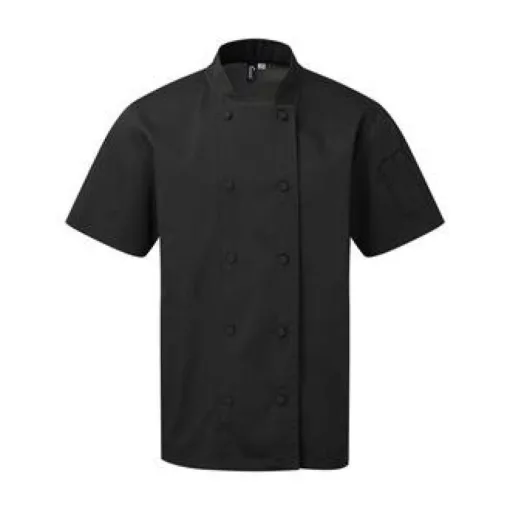 Uniszex kabát Premier PR902 Chef S Coolchecker Short Sleeve Jacket -M, Black