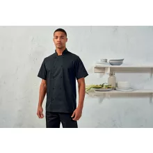 Uniszex kabát Premier PR902 Chef S Coolchecker Short Sleeve Jacket -S, Black
