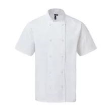 Uniszex kabát Premier PR902 Chef S Coolchecker Short Sleeve Jacket -S, White