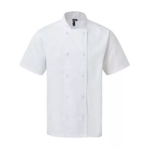 Uniszex kabát Premier PR902 Chef S Coolchecker Short Sleeve Jacket -XS, White