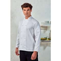 Uniszex kabát Premier PR903 Chef S Long Sleeve Coolchecker Jacket With Mesh Back panel