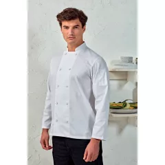 Uniszex kabát Premier PR903 Chef S Long Sleeve Coolchecker Jacket With Mesh Back panel