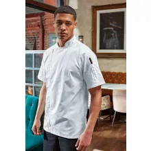 Uniszex kabát Premier PR906 Chef S Zip-Close Short Sleeve Jacket -XL, White