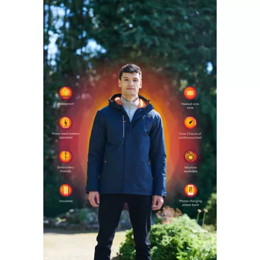 Uniszex kabát Regatta RETRA210 Thermogen Waterproof Heated Jacket -3XL, Navy/Magma