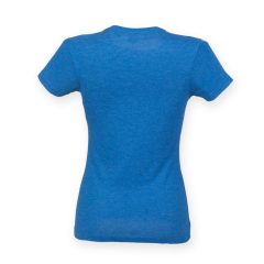   Női póló Skinnifit SFL161 Tri-Blend póló -L, Blue Triblend