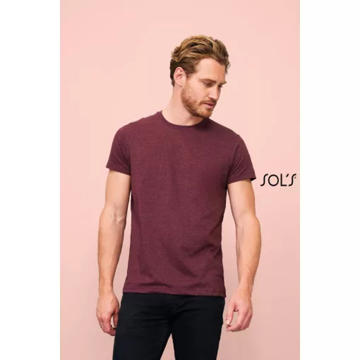 Férfi póló SOL S SO00553 Sol S Regent Fit - Környakú Testhezálló póló -M, Dark Grey