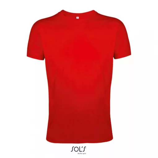 Férfi póló SOL S SO00553 Sol S Regent Fit - Környakú Testhezálló póló -S, Red