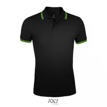 Férfi galléros póló SOL S SO00577 Sol S pasadena Men - polo Shirt -2XL, Black/Lime