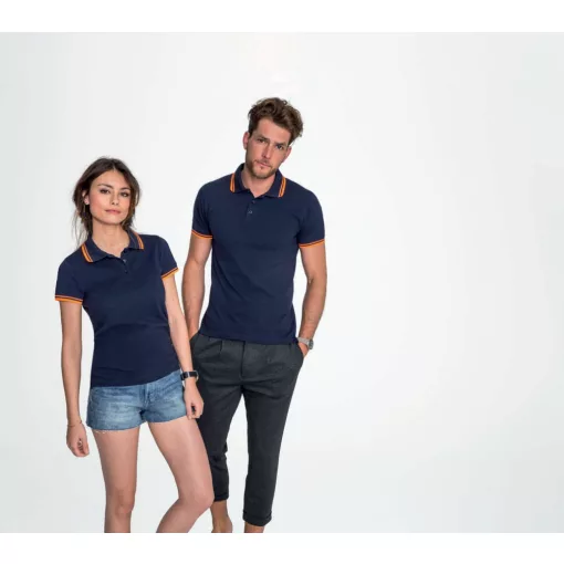 Férfi galléros póló SOL S SO00577 Sol S pasadena Men - polo Shirt -2XL, Black/White