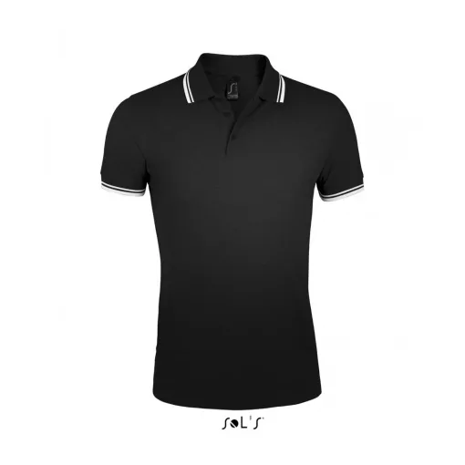 Férfi galléros póló SOL S SO00577 Sol S pasadena Men - polo Shirt -3XL, Black/White