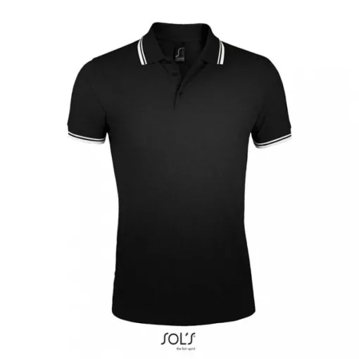 Férfi galléros póló SOL S SO00577 Sol S pasadena Men - polo Shirt -3XL, Black/White
