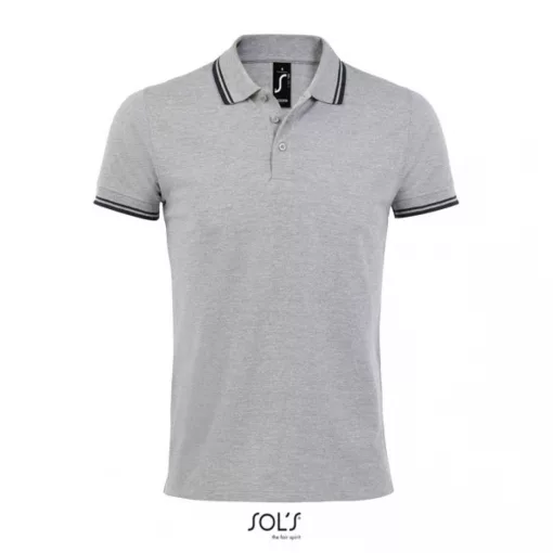 Férfi galléros póló SOL S SO00577 Sol S pasadena Men - polo Shirt -2XL, Grey/Navy