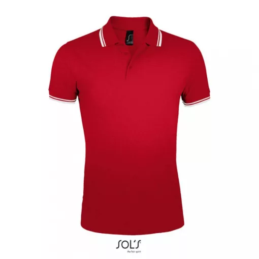 Férfi galléros póló SOL S SO00577 Sol S pasadena Men - polo Shirt -2XL, Red/White