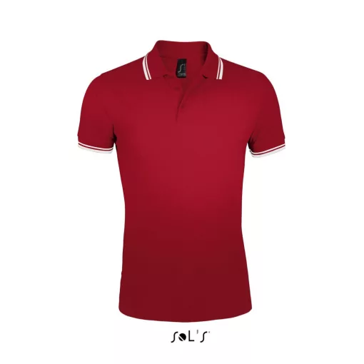 Férfi galléros póló SOL S SO00577 Sol S pasadena Men - polo Shirt -3XL, Red/White