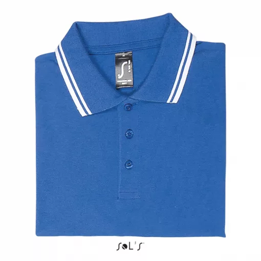 Férfi galléros póló SOL S SO00577 Sol S pasadena Men - polo Shirt -3XL, Royal Blue/Whi