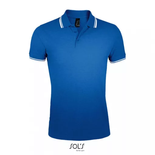 Férfi galléros póló SOL S SO00577 Sol S pasadena Men - polo Shirt -3XL, Royal Blue/Whi