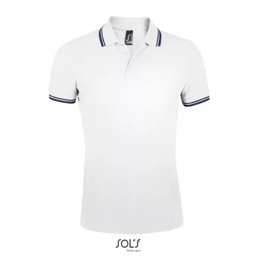 Férfi galléros póló SOL S SO00577 Sol S pasadena Men - polo Shirt -3XL, White/Navy