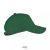 Uniszex sapka SOL S SO00594 Sol S Long Beach - 5 panel Cap -Egy méret, Bottle Green