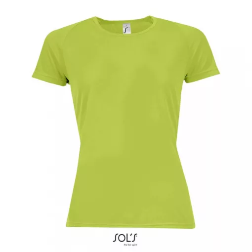 Női póló SOL S SO01159 Sol S Sporty Women - Raglan-Sleeved T-Shirt -L, Apple Green