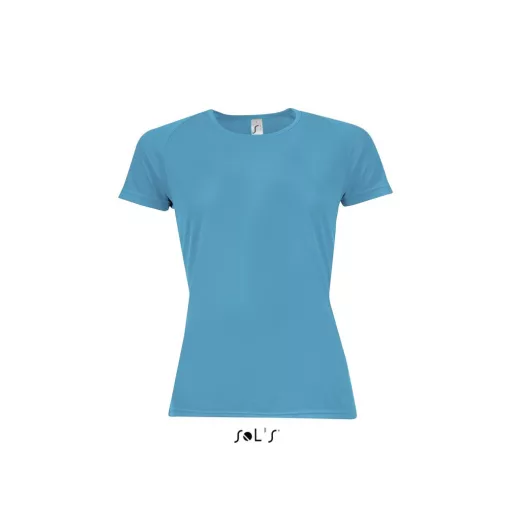 Női póló SOL S SO01159 Sol S Sporty Women - Raglan-Sleeved T-Shirt -M, Aqua