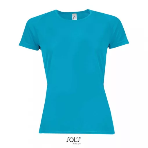 Női póló SOL S SO01159 Sol S Sporty Women - Raglan-Sleeved T-Shirt -S, Aqua