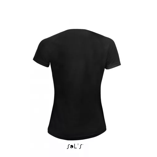 Női póló SOL S SO01159 Sol S Sporty Women - Raglan-Sleeved T-Shirt -XL, Black