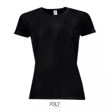 Női póló SOL S SO01159 Sol S Sporty Women - Raglan-Sleeved T-Shirt -XL, Black