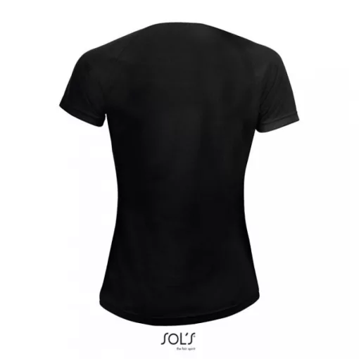 Női póló SOL S SO01159 Sol S Sporty Women - Raglan-Sleeved T-Shirt -XL, Black