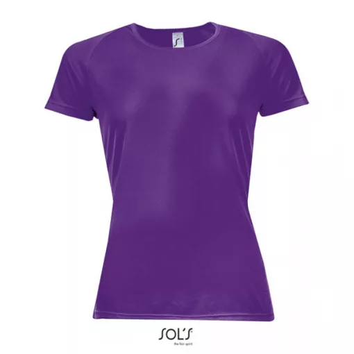 Női póló SOL S SO01159 Sol S Sporty Women - Raglan-Sleeved T-Shirt -2XL, Dark Purple