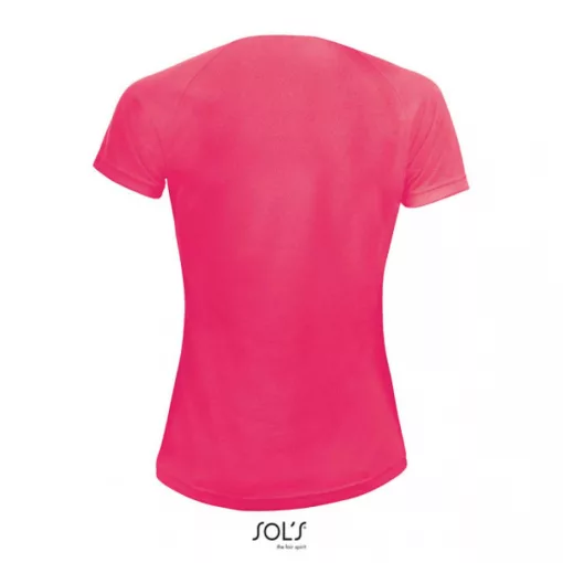 Női póló SOL S SO01159 Sol S Sporty Women - Raglan-Sleeved T-Shirt -S, Neon Coral