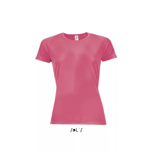 Női póló SOL S SO01159 Sol S Sporty Women - Raglan-Sleeved T-Shirt -XL, Neon Coral