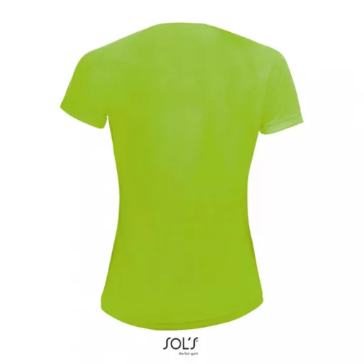 Női póló SOL S SO01159 Sol S Sporty Women - Raglan-Sleeved T-Shirt -L, Neon Green