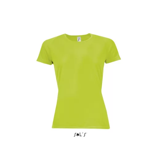 Női póló SOL S SO01159 Sol S Sporty Women - Raglan-Sleeved T-Shirt -M, Neon Green
