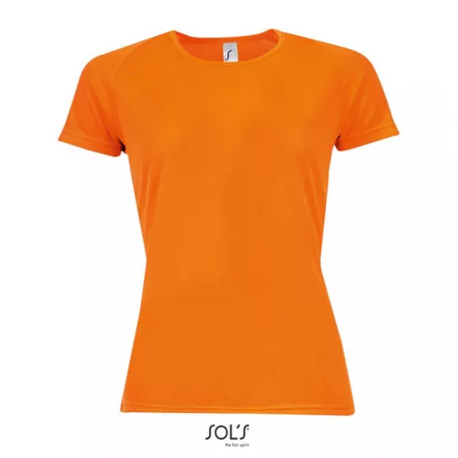 Női póló SOL S SO01159 Sol S Sporty Women - Raglan-Sleeved T-Shirt -2XL, Neon Orange