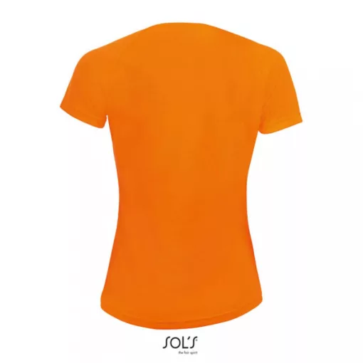 Női póló SOL S SO01159 Sol S Sporty Women - Raglan-Sleeved T-Shirt -S, Neon Orange