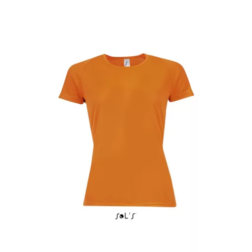 Női póló SOL S SO01159 Sol S Sporty Women - Raglan-Sleeved T-Shirt -XL, Neon Orange
