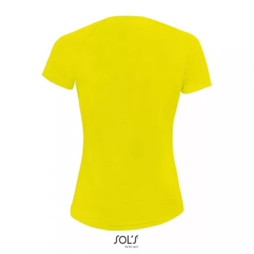 Női póló SOL S SO01159 Sol S Sporty Women - Raglan-Sleeved T-Shirt -2XL, Neon Yellow