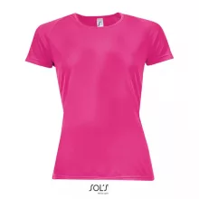 Női póló SOL S SO01159 Sol S Sporty Women - Raglan-Sleeved T-Shirt -S, Neon Pink 2