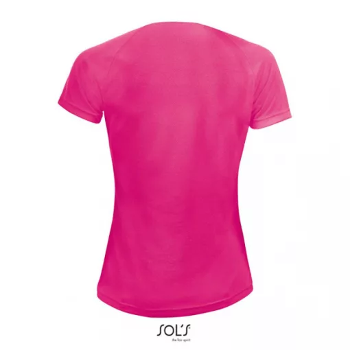 Női póló SOL S SO01159 Sol S Sporty Women - Raglan-Sleeved T-Shirt -S, Neon Pink 2