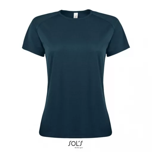 Női póló SOL S SO01159 Sol S Sporty Women - Raglan-Sleeved T-Shirt -L, Petroleum Blue