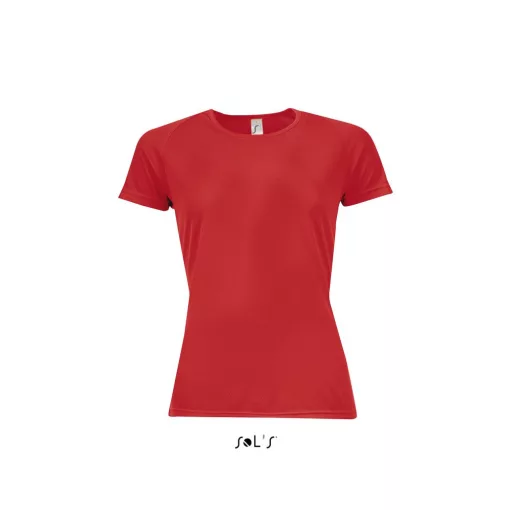Női póló SOL S SO01159 Sol S Sporty Women - Raglan-Sleeved T-Shirt -XL, Red