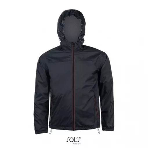 Uniszex széldzseki SOL S SO01171 Sol S Skate - Lined Windbreaker -XL, Black/Dark Grey