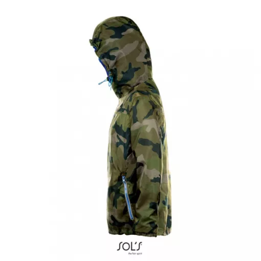 Uniszex széldzseki SOL S SO01171 Sol S Skate - Lined Windbreaker -XS, Camo/Royal blue